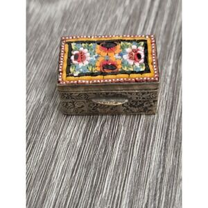 Vintage Rectangular Italian Micro Mosaic Pill/Trinket Box